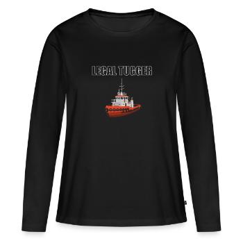 Remorqueur - T-shirt manches longues Premium bio Femme - noir - Devant - Julia (174cm)