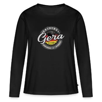 Allemagne d’origine Thuringe Gera - T-shirt manches longues Premium bio Femme - noir - Devant - Julia (174cm)
