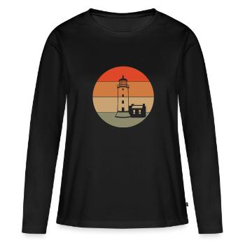 Phare - T-shirt manches longues Premium bio Femme - noir - Devant - Julia (174cm)