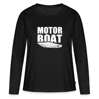Motorboot - Frauen Premium Bio Langarmshirt - Schwarz - Vorne - Julia (174cm)