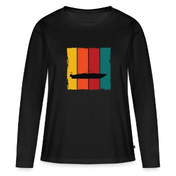 Motorboot - Frauen Premium Bio Langarmshirt - Schwarz - Vorne - Julia (174cm)