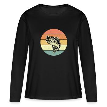 Perche - T-shirt manches longues Premium bio Femme - noir - Devant - Julia (174cm)