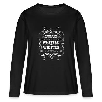 Lustiger Schnitzen Spruch - Frauen Premium Bio Langarmshirt - Schwarz - Vorne - Julia (174cm)