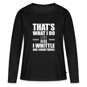 Tailler - T-shirt manches longues Premium bio Femme - noir - Devant - Julia (174cm)