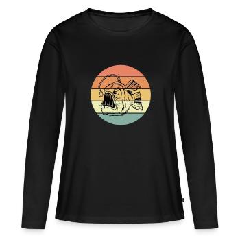 Frogfish - Women's Premium Organic Long Sleeve Shirt - black - Front - Julia (174cm)