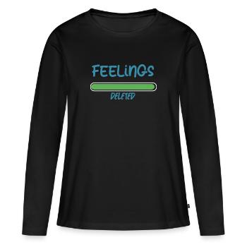 Les sentiments ont été supprimés - T-shirt manches longues Premium bio Femme - noir - Devant - Julia (174cm)