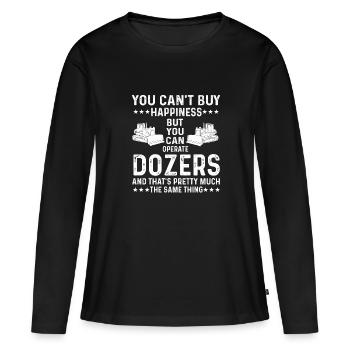 Drôle de bulldozer Driver Disant - T-shirt manches longues Premium bio Femme - noir - Devant - Julia (174cm)