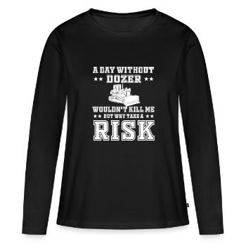 Drôle de conducteur de bulldozer - T-shirt manches longues Premium bio Femme - noir - Devant - Julia (174cm)