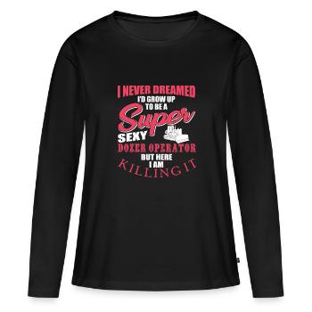Cool Bulldozer Driver Cadeau - T-shirt manches longues Premium bio Femme - noir - Devant - Julia (174cm)
