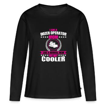 Bulldozer Mama - T-shirt manches longues Premium bio Femme - noir - Devant - Julia (174cm)