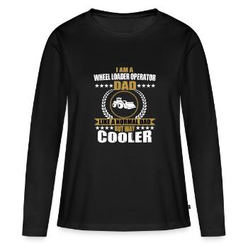 Chargeuse sur pneus Papa - T-shirt manches longues Premium bio Femme - noir - Devant - Julia (174cm)