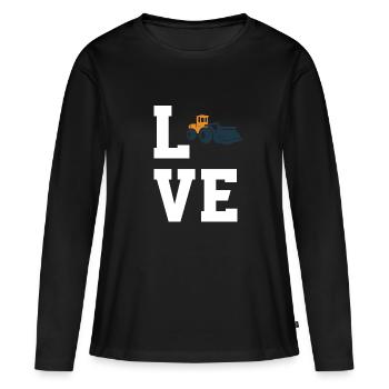 Amateurs de chargeuses sur pneus - T-shirt manches longues Premium bio Femme - noir - Devant - Julia (174cm)