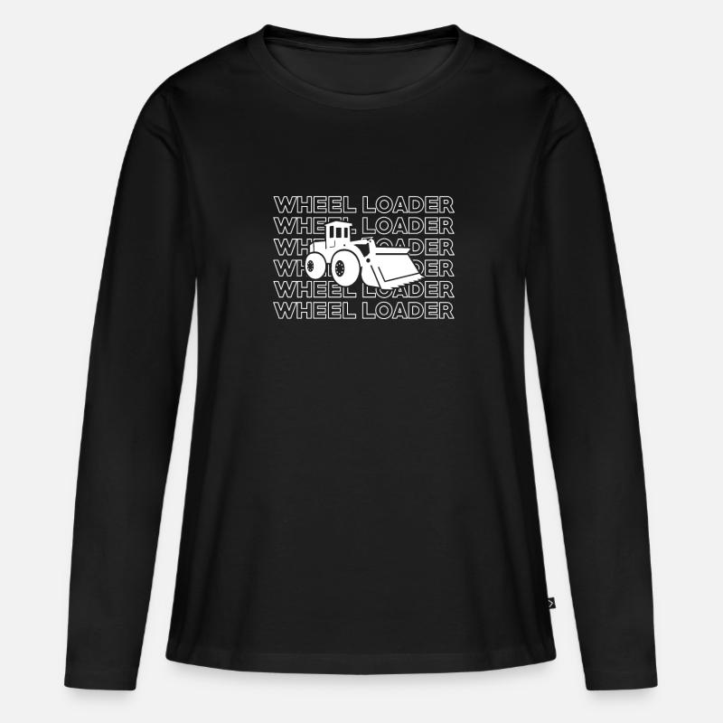 Radlader - Frauen Premium Bio Langarmshirt - Schwarz