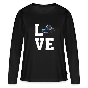 Liebe Walzen - Frauen Premium Bio Langarmshirt - Schwarz - Vorne - Julia (174cm)