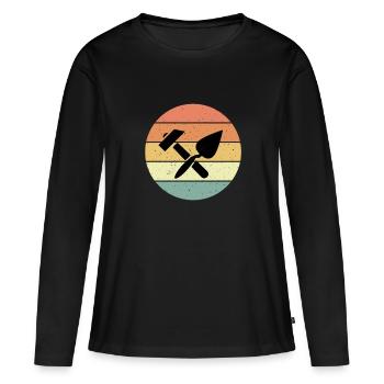 Handwerker Hammer Und Kelle - Frauen Premium Bio Langarmshirt - Schwarz - Vorne - Julia (174cm)