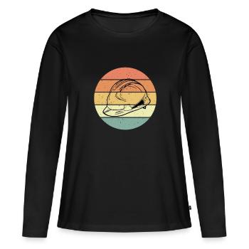 Casque de construction - T-shirt manches longues Premium bio Femme - noir - Devant - Julia (174cm)