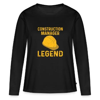 Légende du gestionnaire de site - T-shirt manches longues Premium bio Femme - noir - Devant - Julia (174cm)