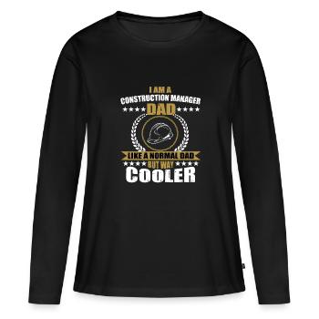 Drôle de père gestionnaire de site - T-shirt manches longues Premium bio Femme - noir - Devant - Julia (174cm)
