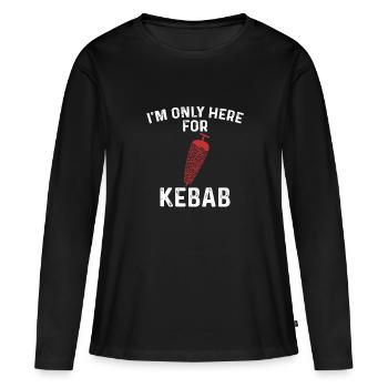 Je ne suis là que pour le kebab - T-shirt manches longues Premium bio Femme - noir - Devant - Julia (174cm)