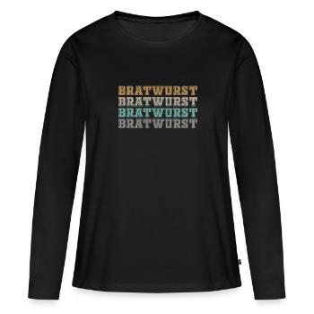 Retro Ferry Vêtements Porte-conteneurs - T-shirt manches longues Premium bio Femme - noir - Devant - Julia (174cm)