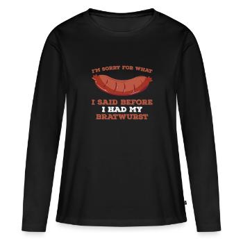Retro Ferry Vêtements Porte-conteneurs - T-shirt manches longues Premium bio Femme - noir - Devant - Julia (174cm)
