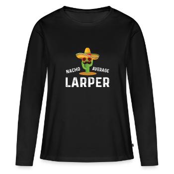 Nacho Larper moyen - T-shirt manches longues Premium bio Femme - noir - Devant - Julia (174cm)