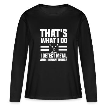Metall Suche - Frauen Premium Bio Langarmshirt - Schwarz - Vorne - Julia (174cm)
