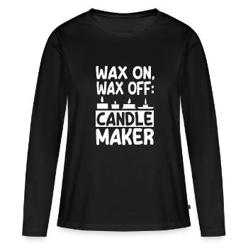 Versement de bougies - T-shirt manches longues Premium bio Femme - noir - Devant - Julia (174cm)