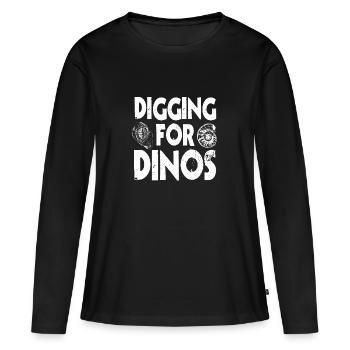 Graben Nach Dinos - Frauen Premium Bio Langarmshirt - Schwarz - Vorne - Julia (174cm)