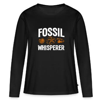 Fossiler Flüsterer - Frauen Premium Bio Langarmshirt - Schwarz - Vorne - Julia (174cm)