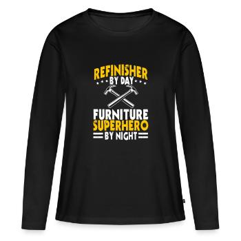 Meubles Super-héros - T-shirt manches longues Premium bio Femme - noir - Devant - Julia (174cm)