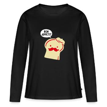 Pain perdu - T-shirt manches longues Premium bio Femme - noir - Devant - Julia (174cm)