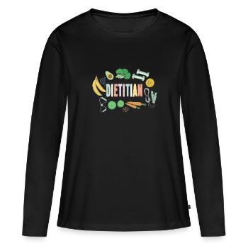Excellent design de nutritionniste - T-shirt manches longues Premium bio Femme - noir - Devant - Julia (174cm)