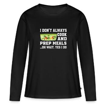 Retro Ferry Vêtements Porte-conteneurs - T-shirt manches longues Premium bio Femme - noir - Devant - Julia (174cm)