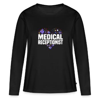 Medical receptionist - Women's Premium Organic Long Sleeve Shirt - black - Front - Julia (174cm)