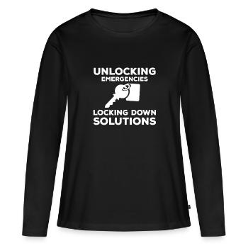 Schlosser Notfalldienst Design - Frauen Premium Bio Langarmshirt - Schwarz - Vorne - Julia (174cm)