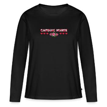 Retro Ferry Vêtements Porte-conteneurs - T-shirt manches longues Premium bio Femme - noir - Devant - Julia (174cm)