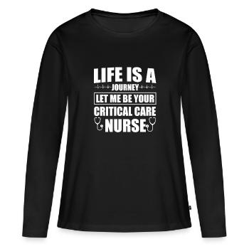 Infirmière en soins intensifs - T-shirt manches longues Premium bio Femme - noir - Devant - Julia (174cm)