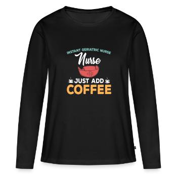 Retro Ferry Vêtements Porte-conteneurs - T-shirt manches longues Premium bio Femme - noir - Devant - Julia (174cm)