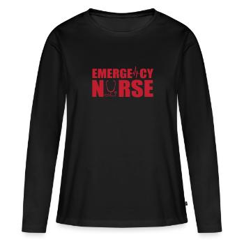 Emergency nurse - Women's Premium Organic Long Sleeve Shirt - black - Front - Julia (174cm)