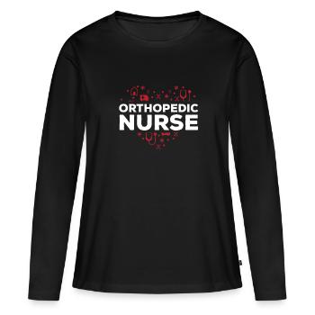 Retro Ferry Vêtements Porte-conteneurs - T-shirt manches longues Premium bio Femme - noir - Devant - Julia (174cm)