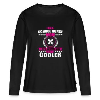 Retro Ferry Vêtements Porte-conteneurs - T-shirt manches longues Premium bio Femme - noir - Devant - Julia (174cm)
