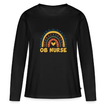 Retro Ferry Vêtements Porte-conteneurs - T-shirt manches longues Premium bio Femme - noir - Devant - Julia (174cm)