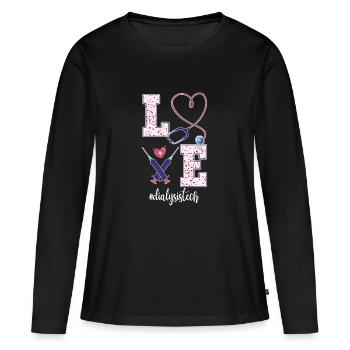 Retro Ferry Vêtements Porte-conteneurs - T-shirt manches longues Premium bio Femme - noir - Devant - Julia (174cm)