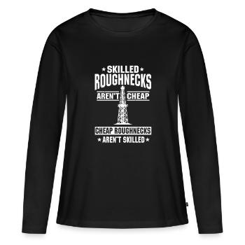Retro Ferry Vêtements Porte-conteneurs - T-shirt manches longues Premium bio Femme - noir - Devant - Julia (174cm)