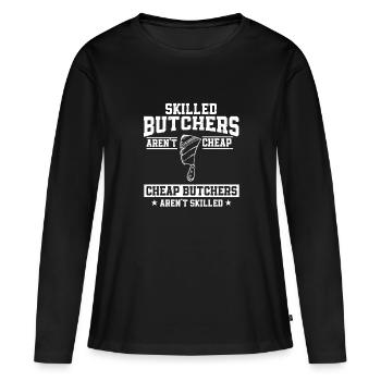 Amusement - T-shirt manches longues Premium bio Femme - noir - Devant - Julia (174cm)