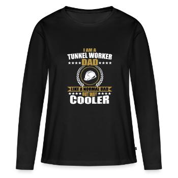 Funny Tunnel Worker Dad Father's Day - Women's Premium Organic Long Sleeve Shirt - black - Front - Julia (174cm)