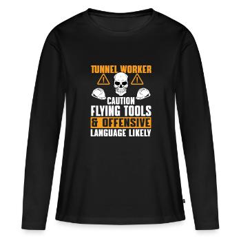 Great humor from the tunnel workers - Women's Premium Organic Long Sleeve Shirt - black - Front - Julia (174cm)