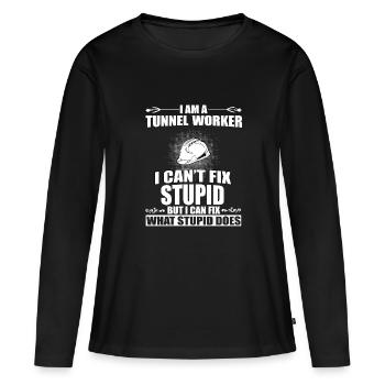Funny tunnel worker saying - Women's Premium Organic Long Sleeve Shirt - black - Front - Julia (174cm)