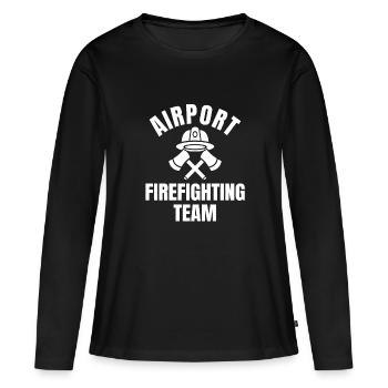 Flughafen Feuerbekämpfungs-Team - Frauen Premium Bio Langarmshirt - Schwarz - Vorne - Julia (174cm)